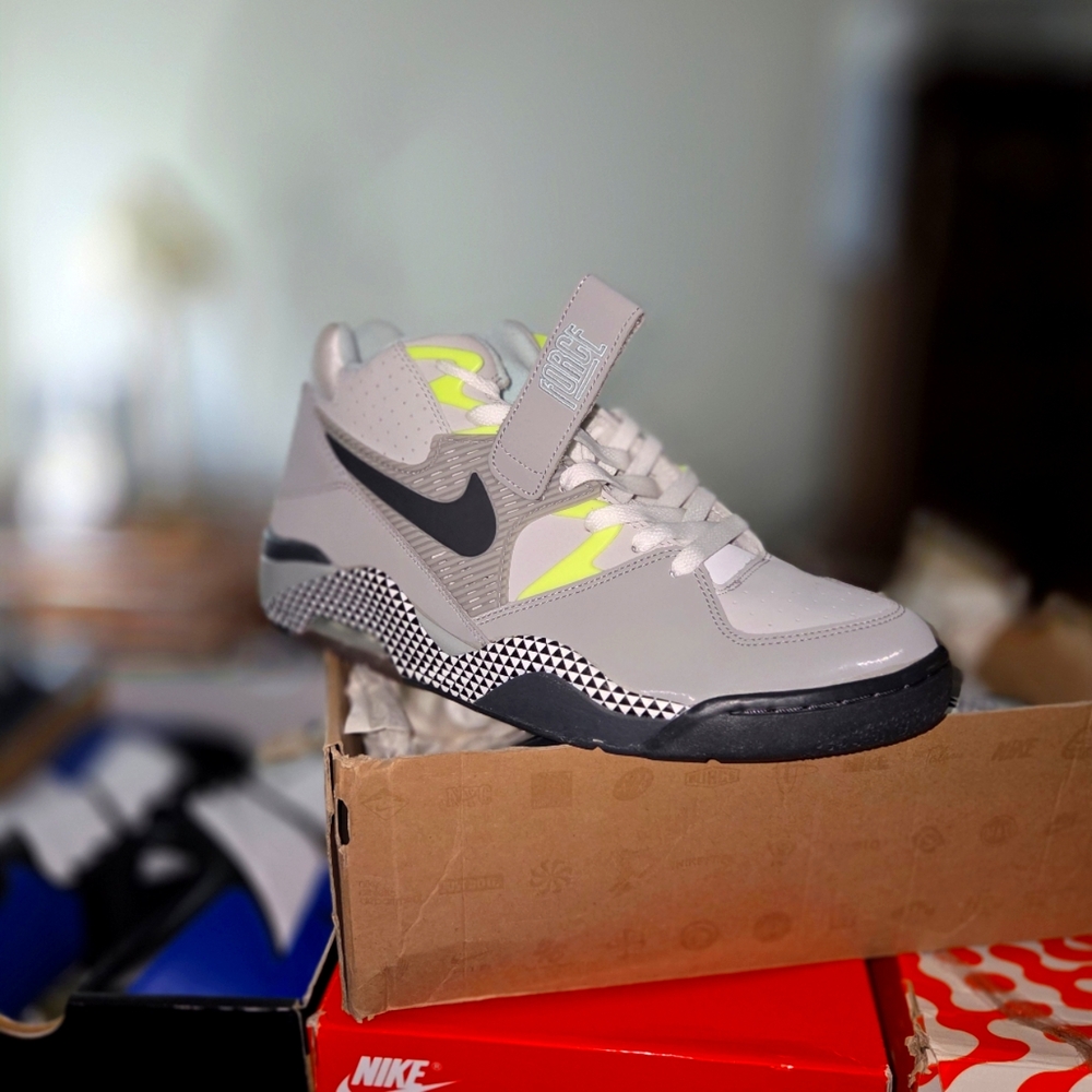 Nike Gray Sneakers with Neon and Black Accents